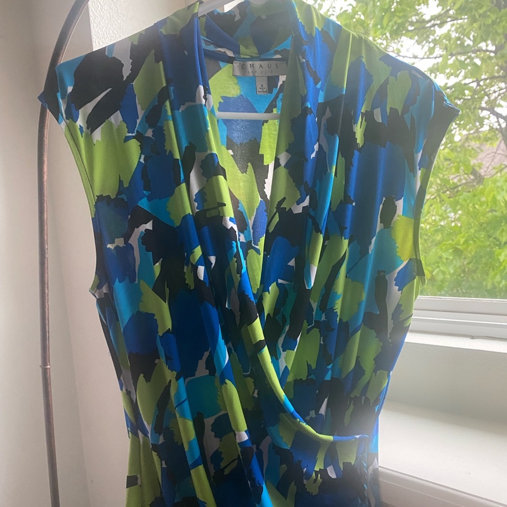 Wrap around multicolored shirt